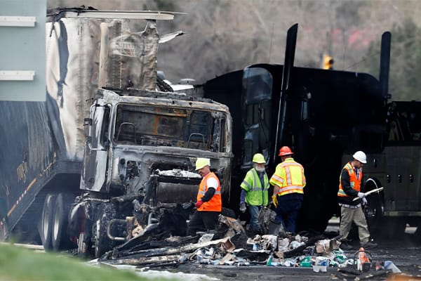 Semi truck on the highway