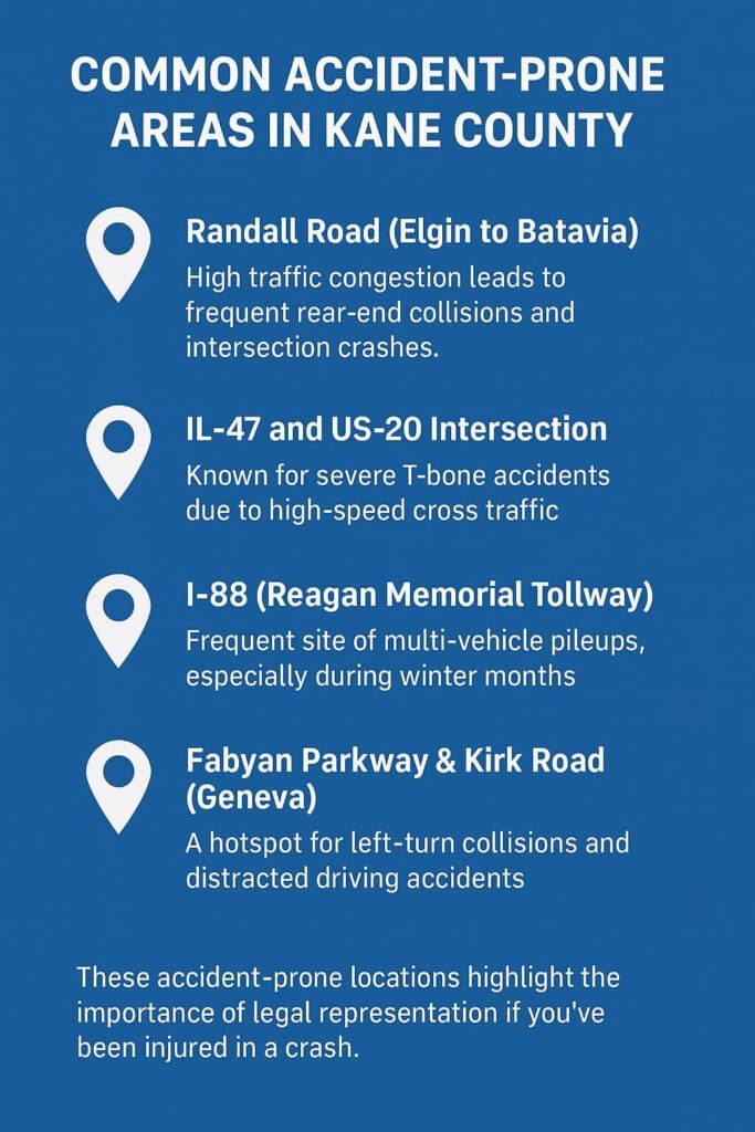 Common Accident-Prone Areas in Kane County