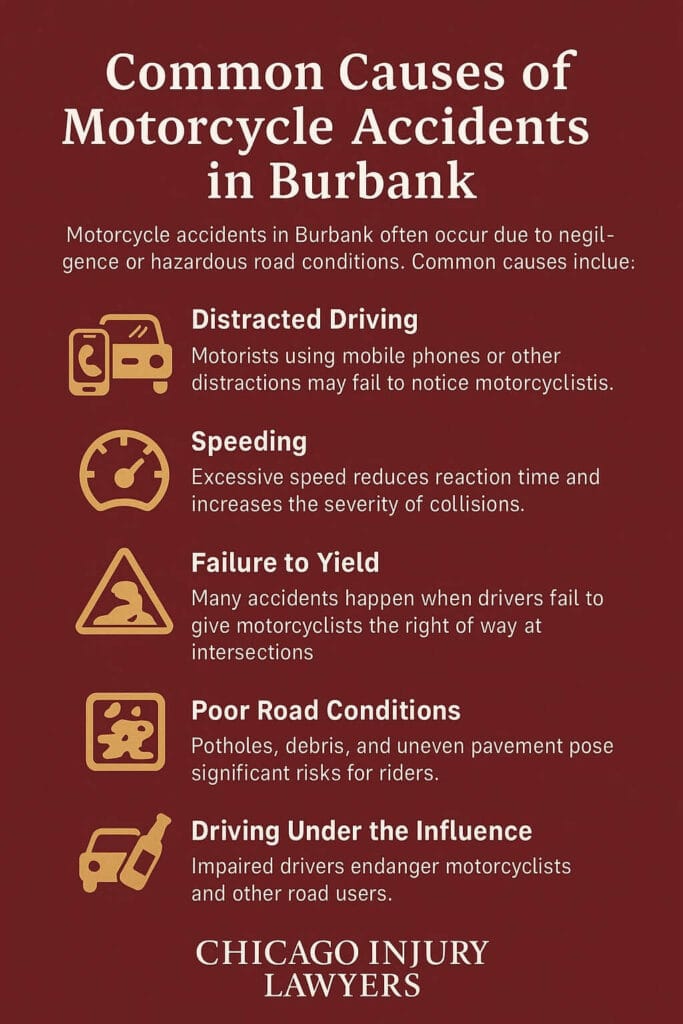 Common Causes of Motorcycle Accidents in Burbank