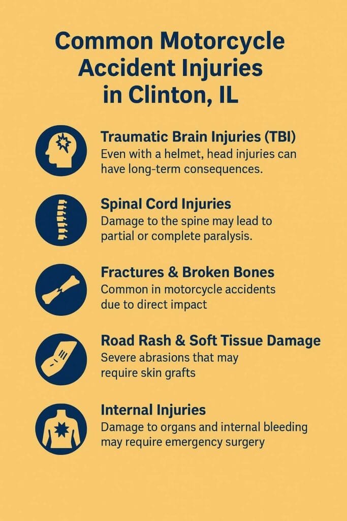 Common Motorcycle Accident Injuries in Clinton