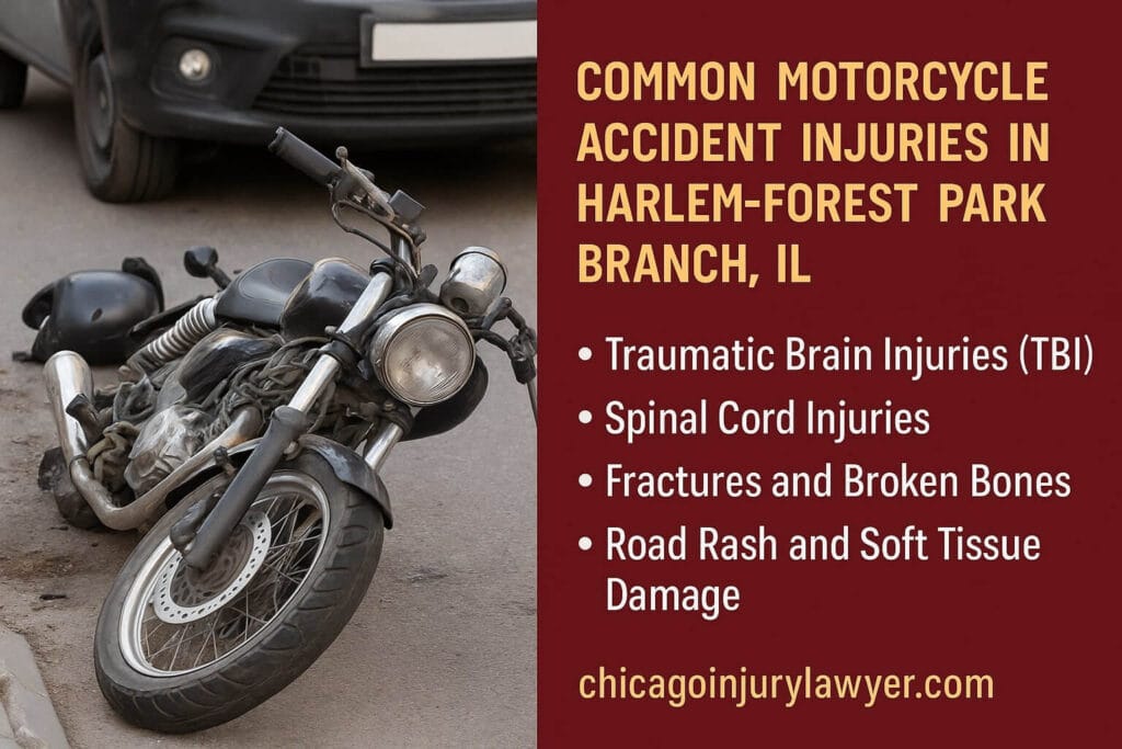 Common Motorcycle Accident Injuries in Harlem-Forest Park Branch