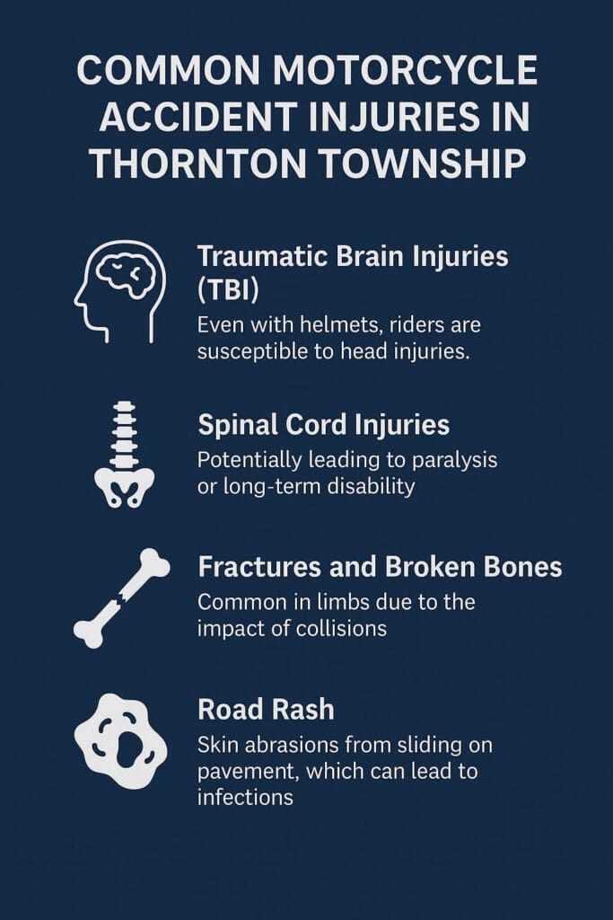 Common Motorcycle Accident Injuries in Thornton Township