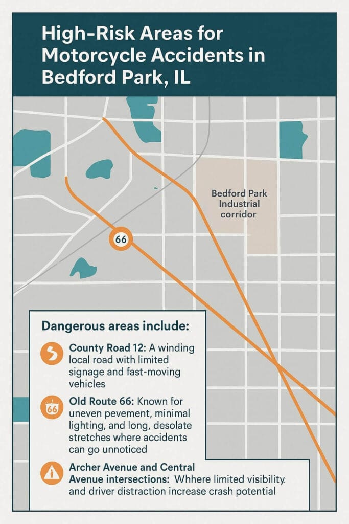 High-Risk Areas for Motorcycle Accidents in Bedford Park