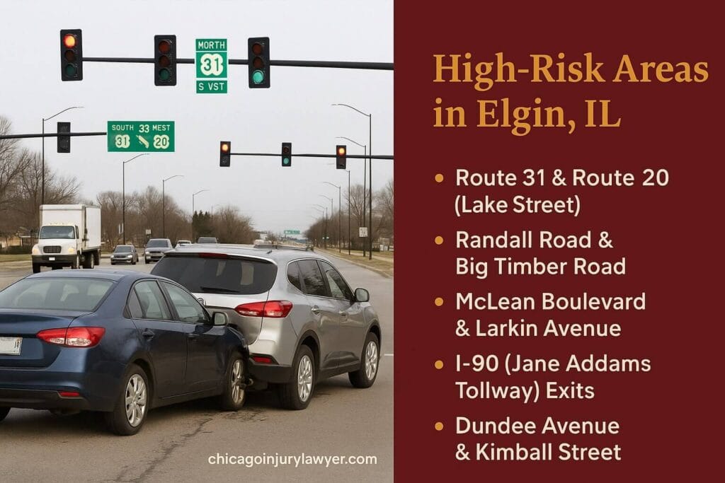 High risks area in Elgin, Illinois