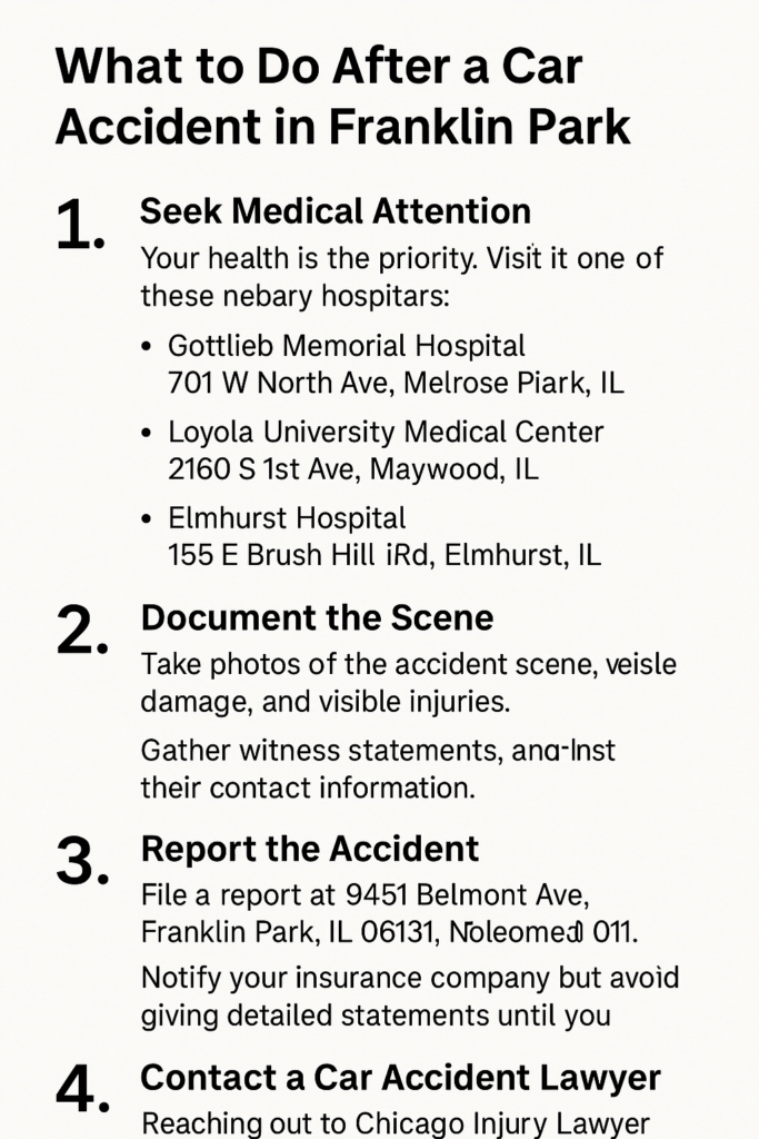 What to Do After a Car Accident in Franklin Park