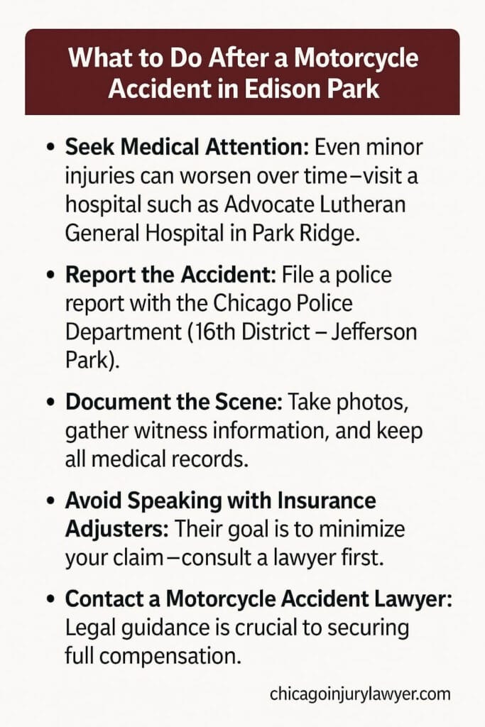 What to Do After a Motorcycle Accident in Edison Park