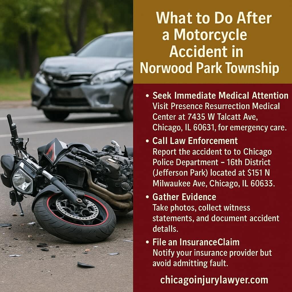 What to Do After a Motorcycle Accident in Norwood Park Township