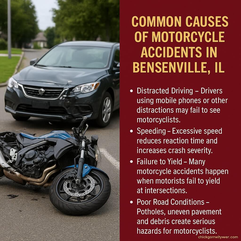 Common Causes of Motorcycle Accidents in Bensenville