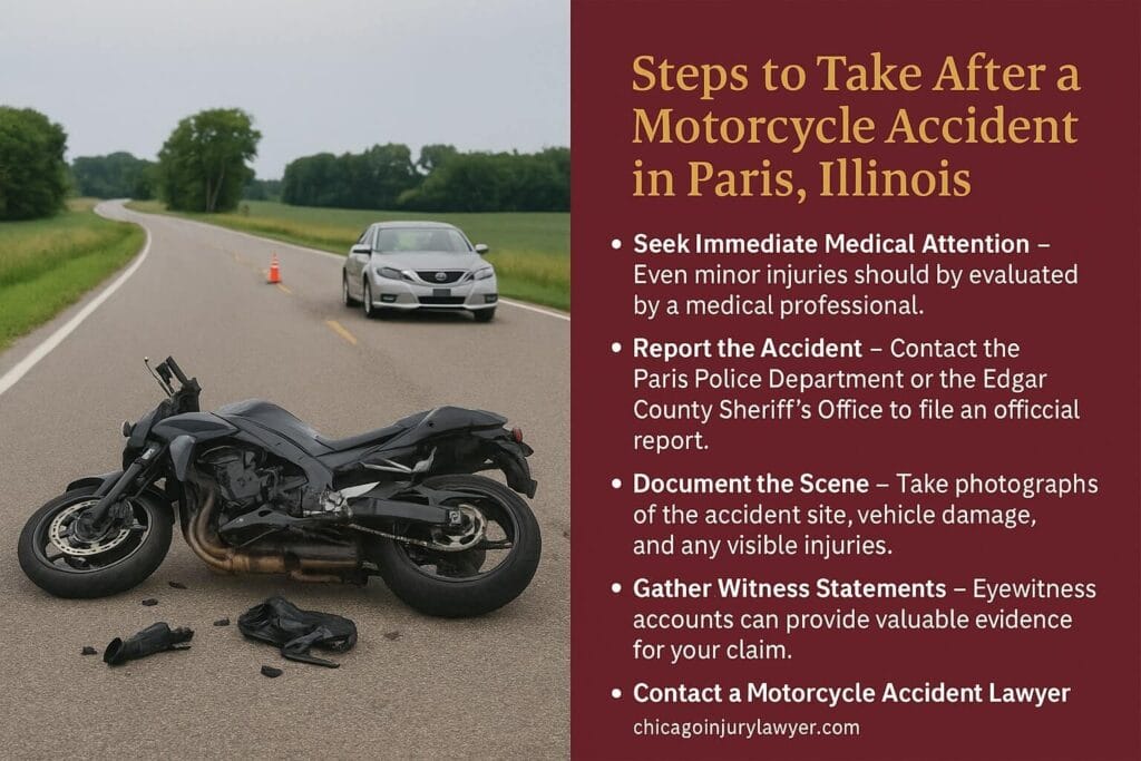 Steps to Take After a Motorcycle Accident in Paris, Illinois